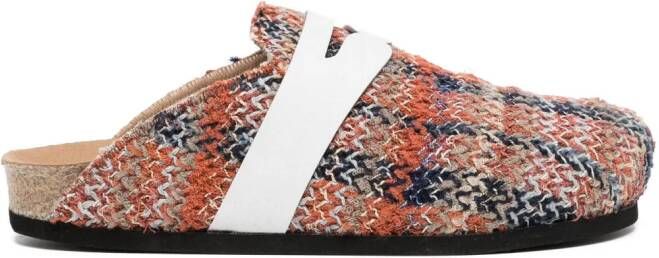 VITELLI Slippers met zigzag afwerking Bruin