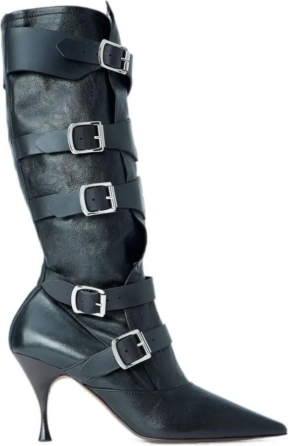 Vivienne Westwood Treasure knielaarzen met gespbandje Zwart