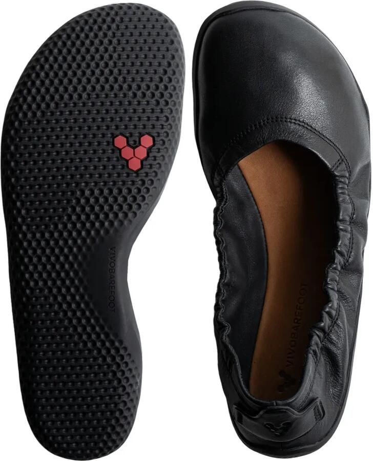 Vivobarefoot Ballerina's van bewerkt leer Zwart - Foto 2