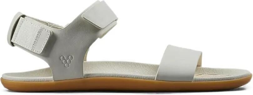 Vivobarefoot Leren sandalen met klittenband Grijs