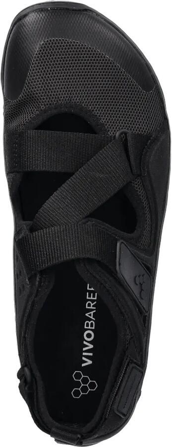 Vivobarefoot Mesh sandalen met klittenband Zwart - Foto 4