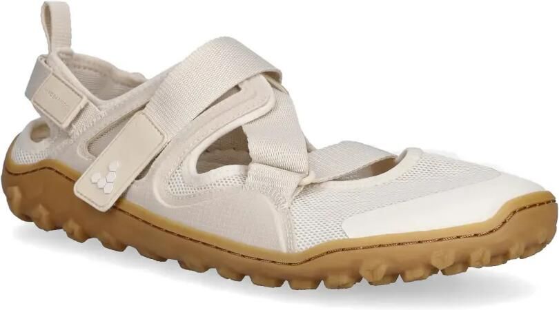 Vivobarefoot Tracker sandalen met klittenband en mesh vlak Beige - Foto 2
