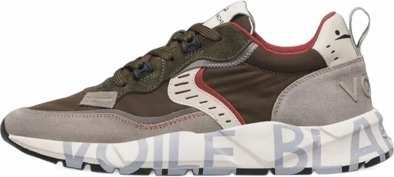 Voile Blanche Club 01 suede-panel sneakers Groen