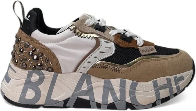 Voile Blanche Club105 studded chunky sneakers Beige