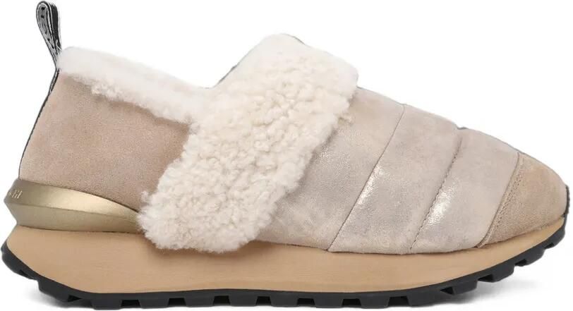 Voile Blanche Gewatteerde sneakers met lammy afwerking Beige