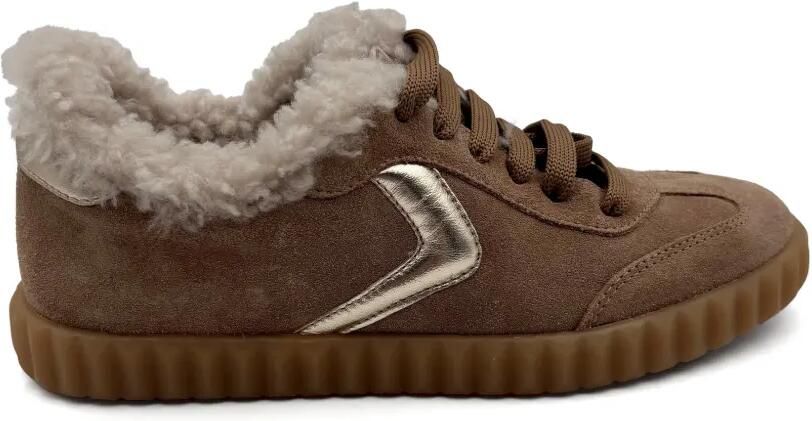 Voile Blanche Ines sneakers met lammy afwerking Bruin