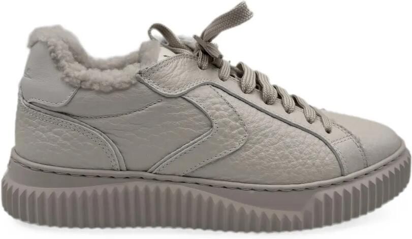 Voile Blanche Lipari leren sneakers met lammy afwerking Beige