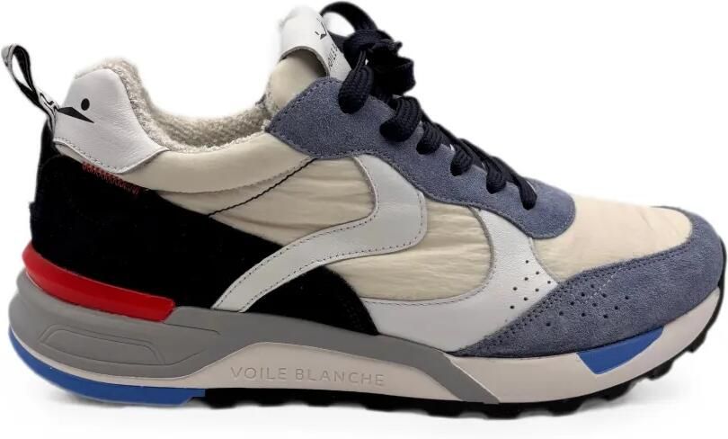 Voile Blanche Magg suède sneakers met vlakken Beige