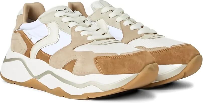 Voile Blanche Mesh sneakers met suède vlakken Beige - Foto 5