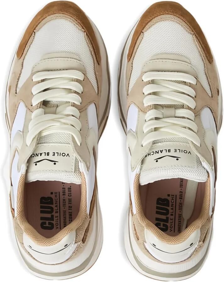 Voile Blanche Mesh sneakers met suède vlakken Beige - Foto 2