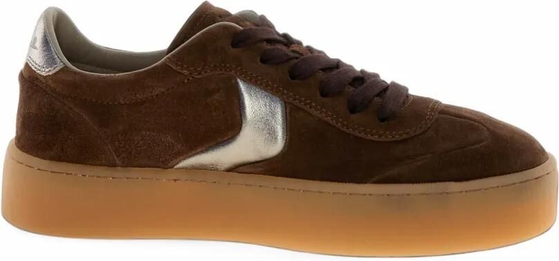 Voile Blanche Mind 02 W metallic-effect leather sneakers Bruin