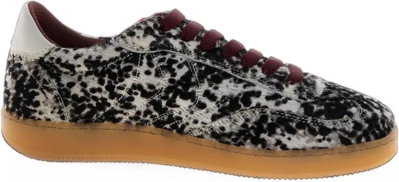 Voile Blanche Olivia Court leopard-print leather sneakers Zwart