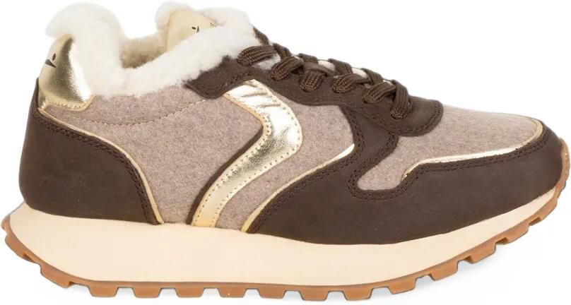 Voile Blanche Paris Easy metallic-detail sneakers Bruin