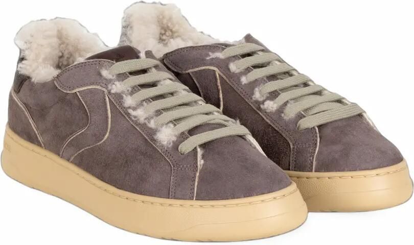 Voile Blanche shearling-trim suede sneakers Bruin - Foto 2