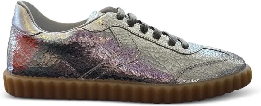 Voile Blanche Sneakers met gebarsten effect Zilver