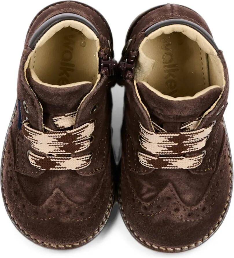 Walkey Leren enkellaarzen met brogue-detail Bruin - Foto 2