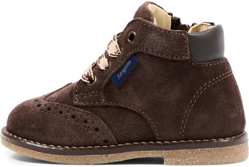 Walkey Leren enkellaarzen met brogue-detail Bruin - Foto 4