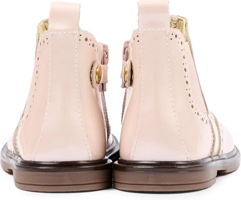 Walkey Leren enkellaarzen met brogue-detail Roze - Foto 2