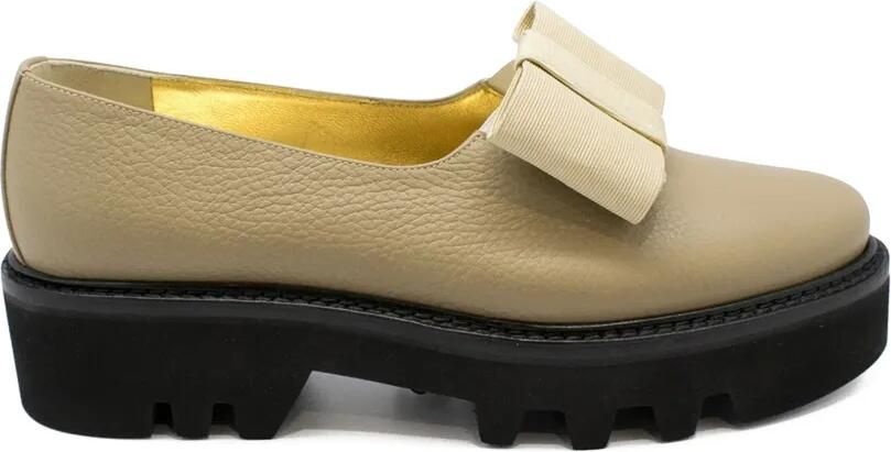 Walter Steiger Leren loafers met strik Beige