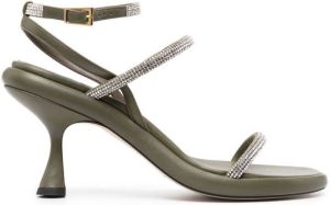 Wandler Sandalen verfraaid met kristal Groen