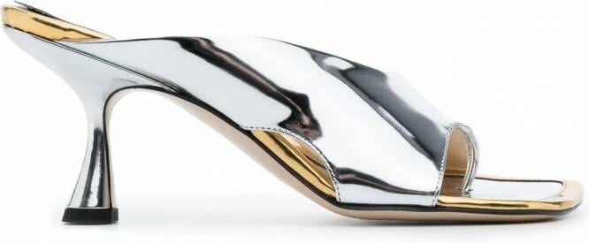 Wandler Julio metallic leather mules Zilver