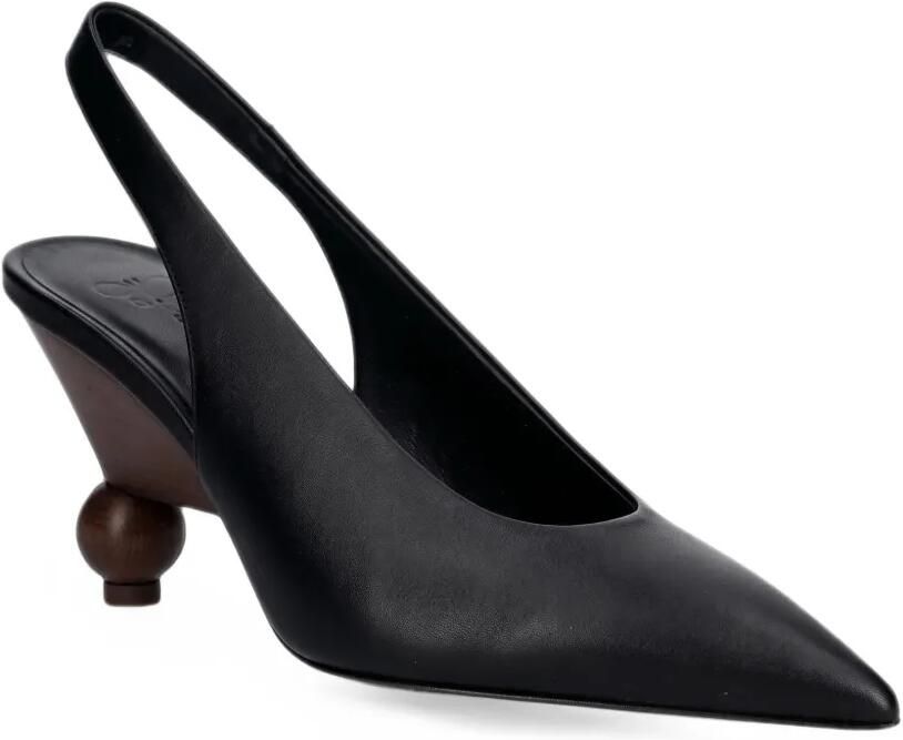 Weekend Max Mara Wkarito leather slingback pumps Zwart