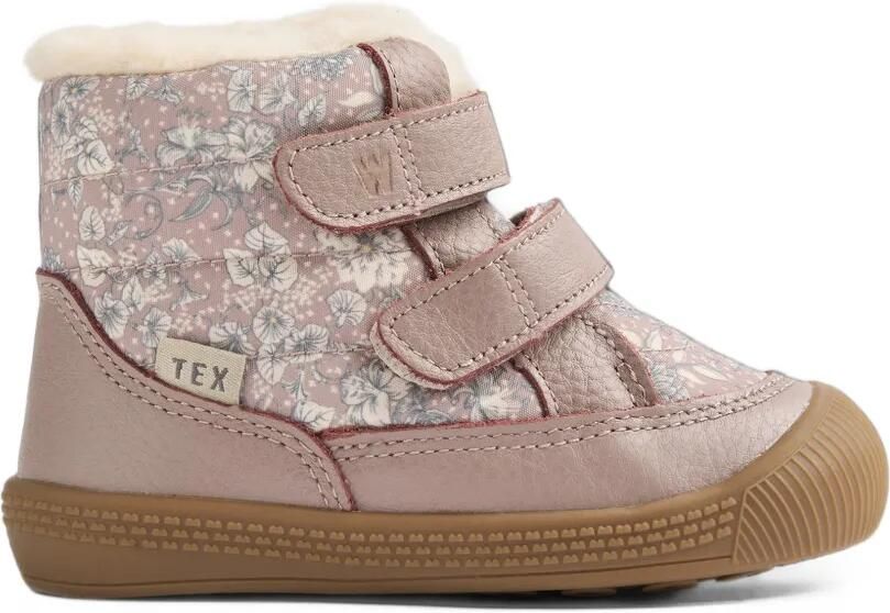 WHEAT Daxi Tex leren enkellaarzen met bloe print Roze