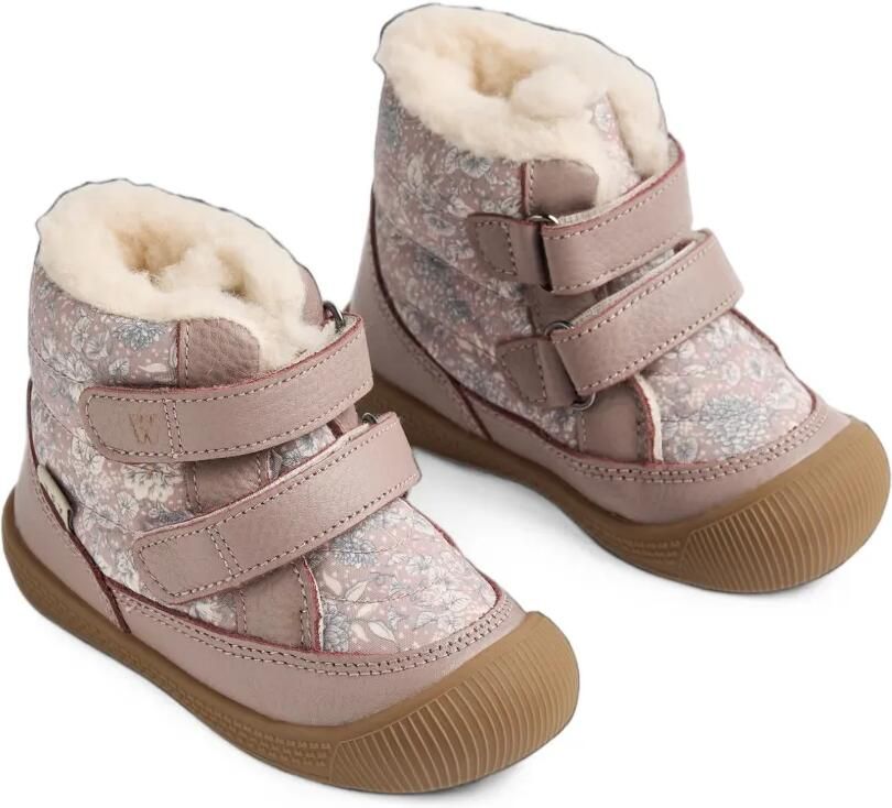 WHEAT Daxi Tex leren enkellaarzen met bloe print Roze - Foto 3