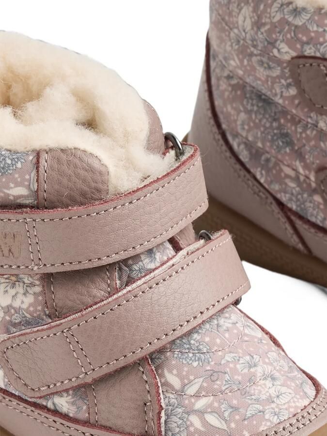 WHEAT Daxi Tex leren enkellaarzen met bloe print Roze - Foto 2