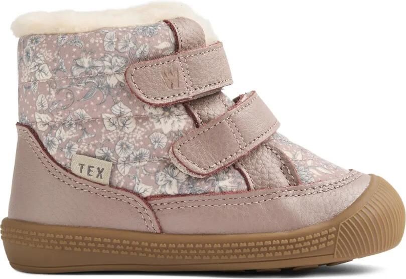 WHEAT Daxi Tex leren enkellaarzen met bloe print Roze