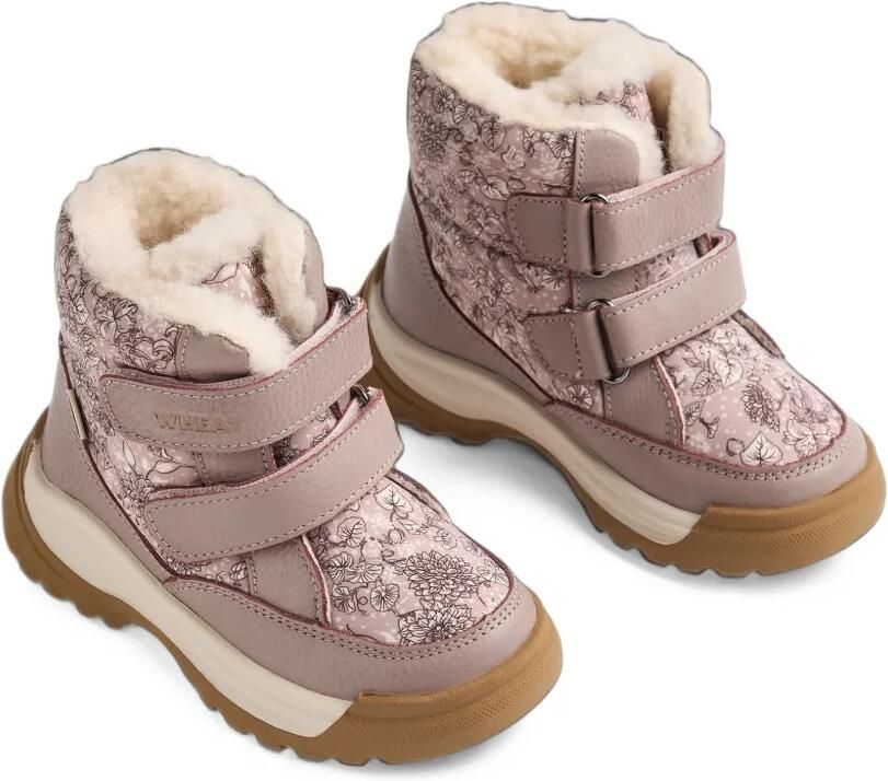 WHEAT Snowboots met klittenband en bloe print Roze - Foto 2