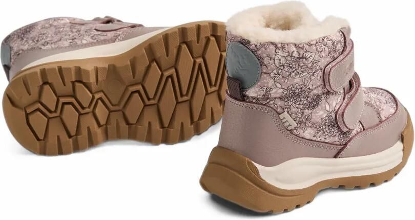 WHEAT Snowboots met klittenband en bloe print Roze - Foto 3
