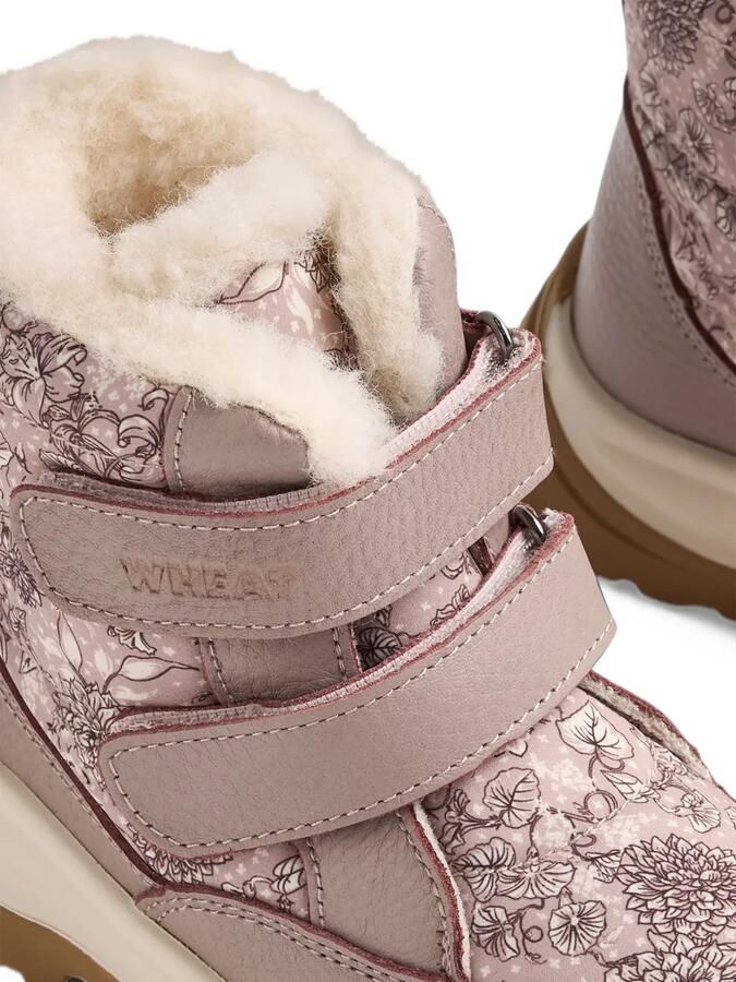 WHEAT Snowboots met klittenband en bloe print Roze - Foto 4
