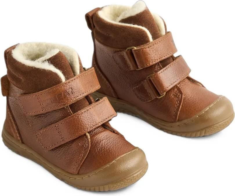 WHEAT Snug Tex enkellaarzen met klittenband Bruin - Foto 3
