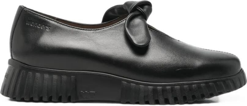 Wonders Flexfly 21 loafers met chunky zool en strikdetail Zwart