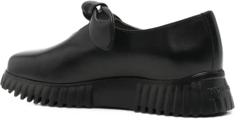Wonders Flexfly 21 loafers met chunky zool en strikdetail Zwart - Foto 2