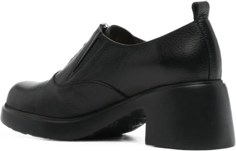 Wonders Leren pumps met textuur en rits aan de voorkant Zwart - Foto 3