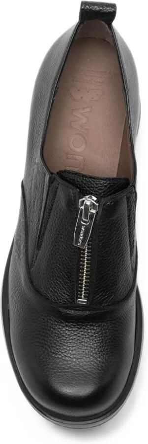 Wonders Leren pumps met textuur en rits aan de voorkant Zwart - Foto 4