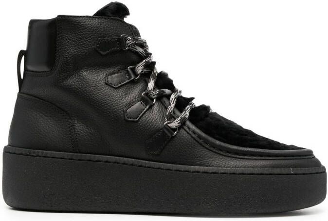 Woolrich Sneakers met imitatiebont detail Zwart