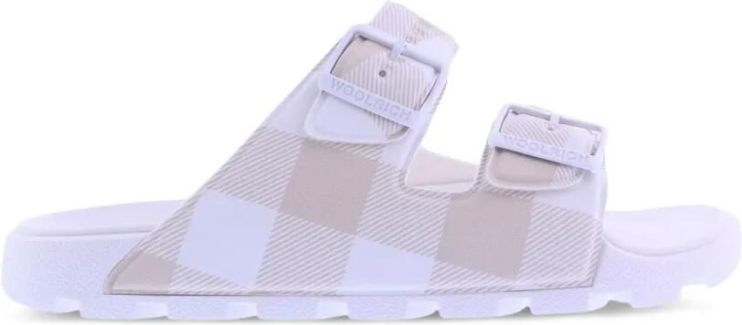 Woolrich Geruite slippers met gespsluiting Wit - Foto 4