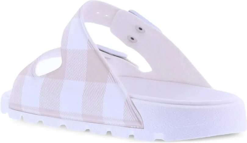 Woolrich Geruite slippers met gespsluiting Wit - Foto 3