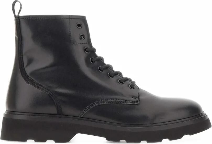 Woolrich lace-up leather boots Zwart