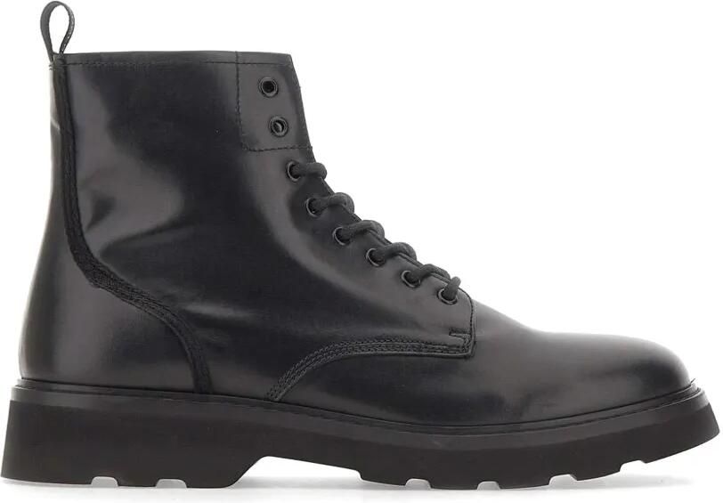 Woolrich lace-up leather boots Zwart
