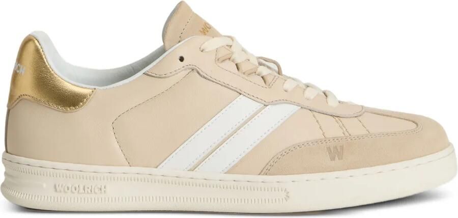Woolrich Leren sneakers met streep Beige