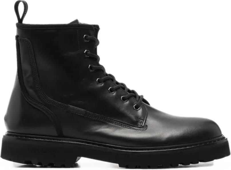 Woolrich Leren veterlaarzen Zwart