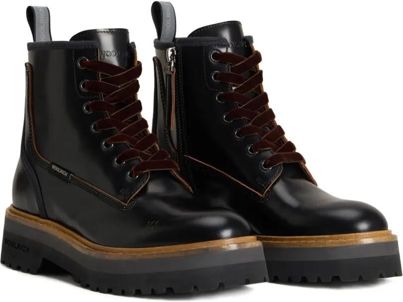 Woolrich Main combat boots met veters Zwart - Foto 5