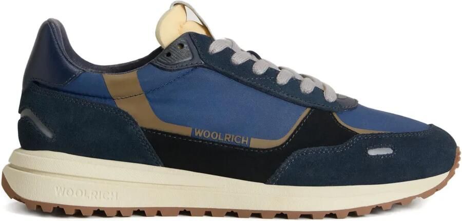 Woolrich Retro suède sneakers met vlakken Blauw