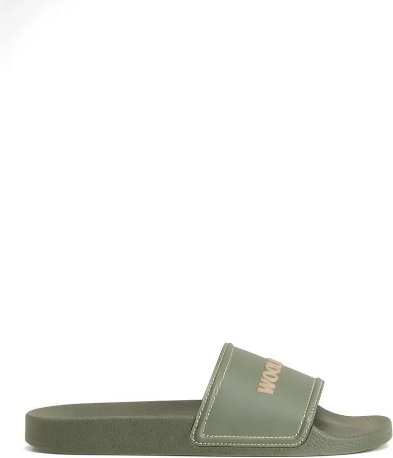 Woolrich Sandalen met contrasterend stiksels en logo Groen