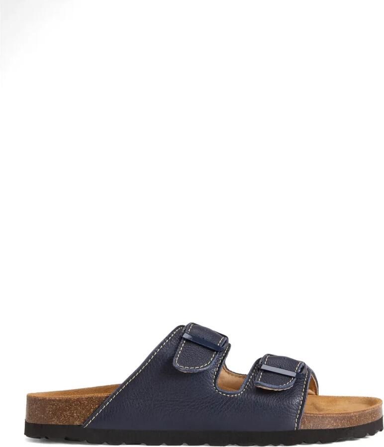Woolrich Tumbled leren sandalen met gesp Blauw
