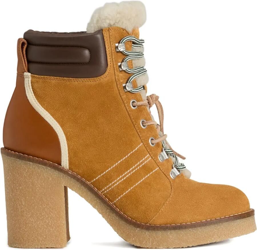 Woolrich Veterlaarzen met lammy afwerking Beige